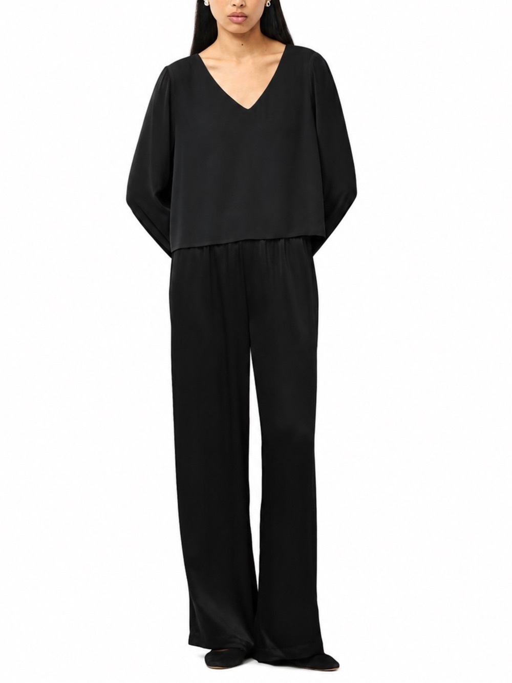 Aritzia Babaton Murphy Longsleeve Blouse Black Large